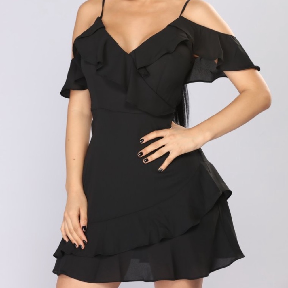 Fashion Nova black flowy dress